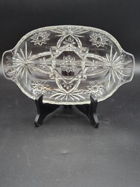 Anchor Hocking Star of David 10" Divided Relish Plate